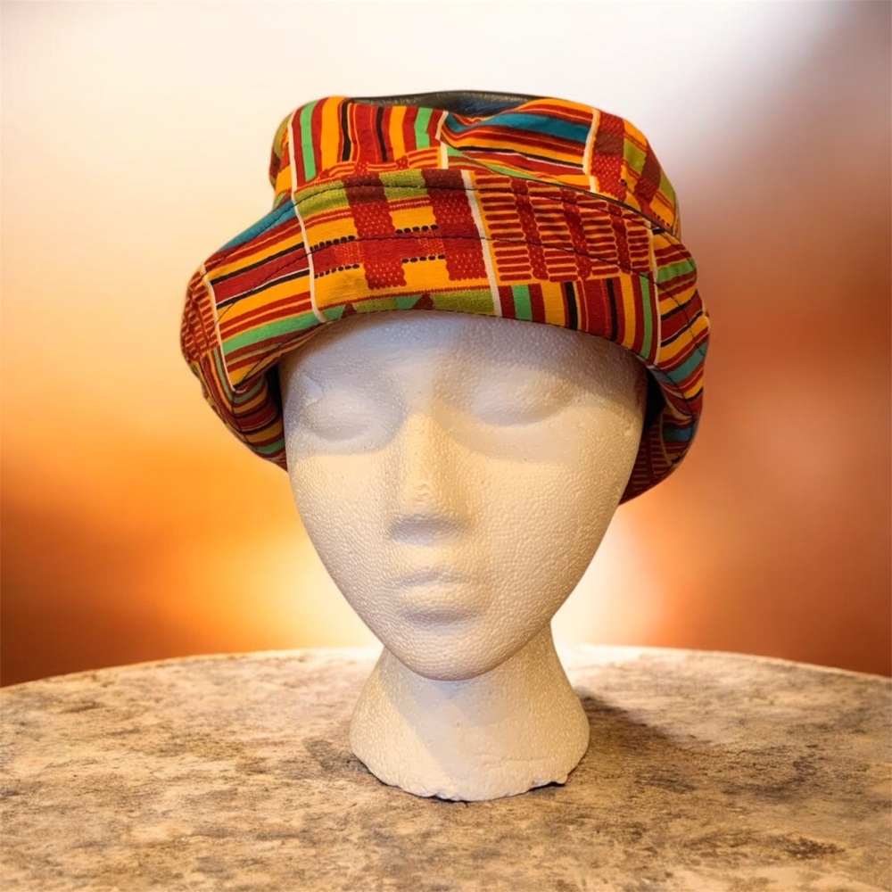 Vintage 90s Kente Cloth Inspo Bucket Hat